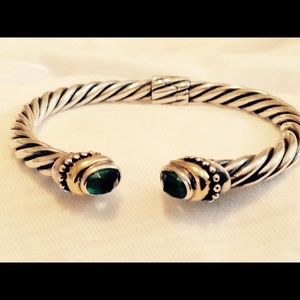 Samuel B sterling silver 14kt blue topaz bracelet